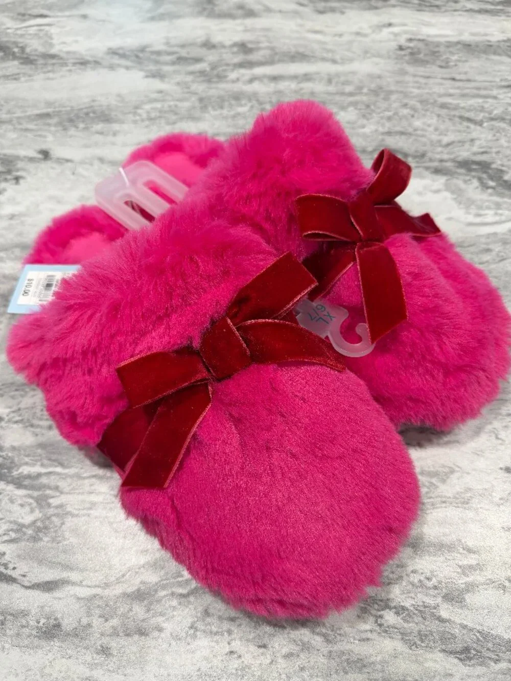 Kids' Amoret Plush Scuff Slippers - Cat & Jack™ Pink Girl Size XL(6/7)